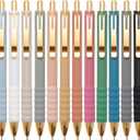 Linbsunne Ballpoint Pens Black Medium Point 1mm with Super Soft Grip Ball Point Pen for Men Women Retractable(style2, 12 pcs)