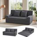 MeMoreCool Folding Futon Couch Queen Boneless Corduroy Sofa Bed, Convertible Foam Floor Lounger with Pillow & Washable Cover, Foldable Sleeper for Living Room, Bedroom, Guest Space