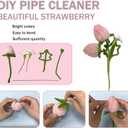 Aodes 128 Pieces Pipe Cleaners Craft Supplies for Wedding Gift, DIY Chenille Stems Strawberry Bouquet Kit with Step-by-Step Video Tutorials for Holiday Decoration