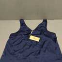 EKOUAER Satin Tank Tops for Women Casual V Neck Silk Basic Cami Camisoles, S Navy Blue