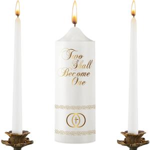 Frienda Unity Candles for Wedding Ceremony Set Wedding Unity Taper Candles Catholic Religious Ceremony Accessories(Cross)