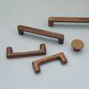 6 Pack Walnut Wood Drawer Pulls Handes Rustic Cabinet Pulls Handles Wood Dresser Knob Kitchen Furniture Hardware (6, 4" Hole to Hole)