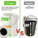 1.7 Gallon Kitchen Compost Bin, Indoor Countertop Compost Bin with Lid, 100% Rust Proof Compost Bucket with Non-Smell Charcoal Filters (White)