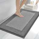 Anllugs Bathroom Rugs 24" x 36", Non-Slip Extra Soft Absorbent Bath Rugs, Machine Washable Quick Dry Bath Mats for Bathroom Floor, Shower, Bathtub and Sink, Grey & Dark Grey