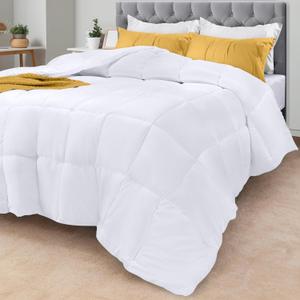 Utopia Bedding Comforters King Size, All Season Duvet Insert, Down Alternative Box Stitched Bed Comforter with Corner Tabs, Machine Washable (White)