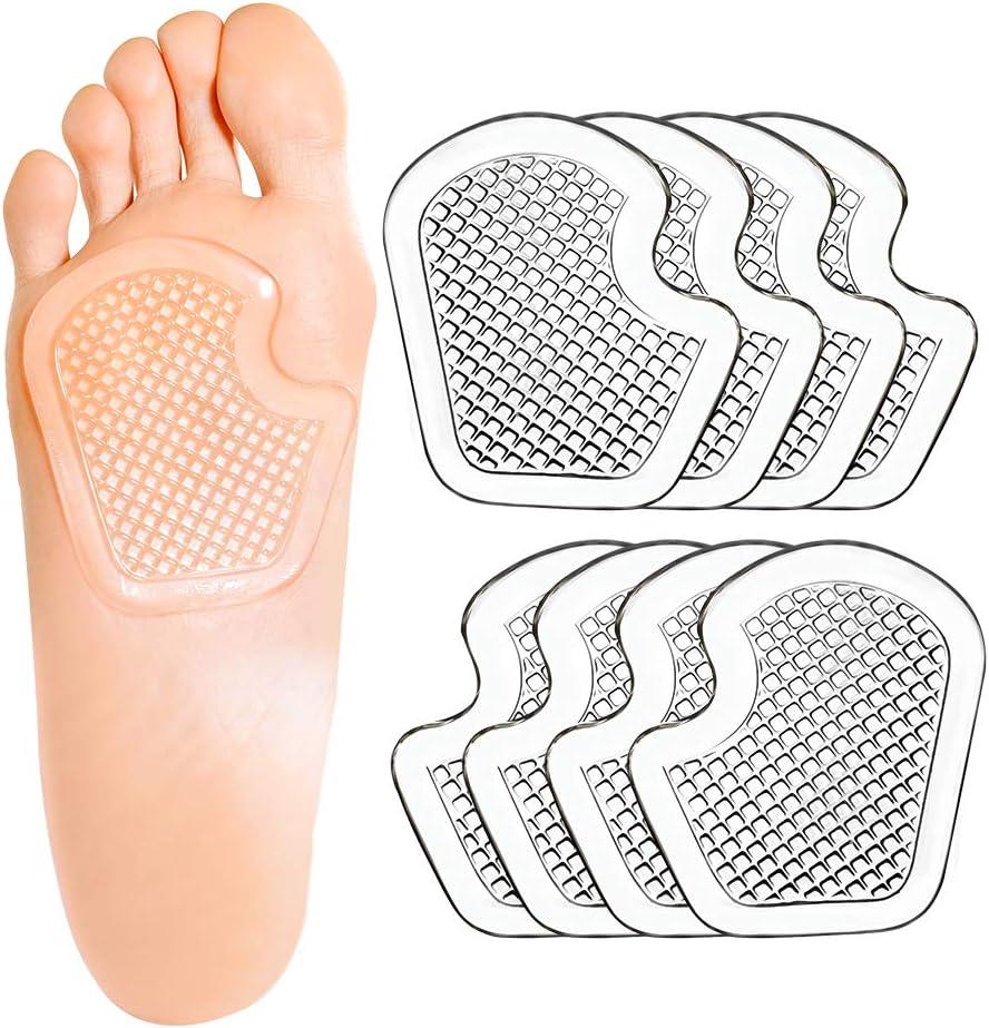 Metatarsal Pads 8 Count Gel Cushions, Ball of Foot Cushion Protect and Relieve Metatarsal, Sesamoid, Ball of Foot Pain - 4 Pairs