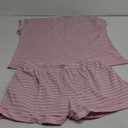 Ekouaer Waffle Knit Lounge Set Women Stripe Pajama Sets Short Sleeve Pj Tops and Shorts Matching loungewear with Pockets (XX-Large)
