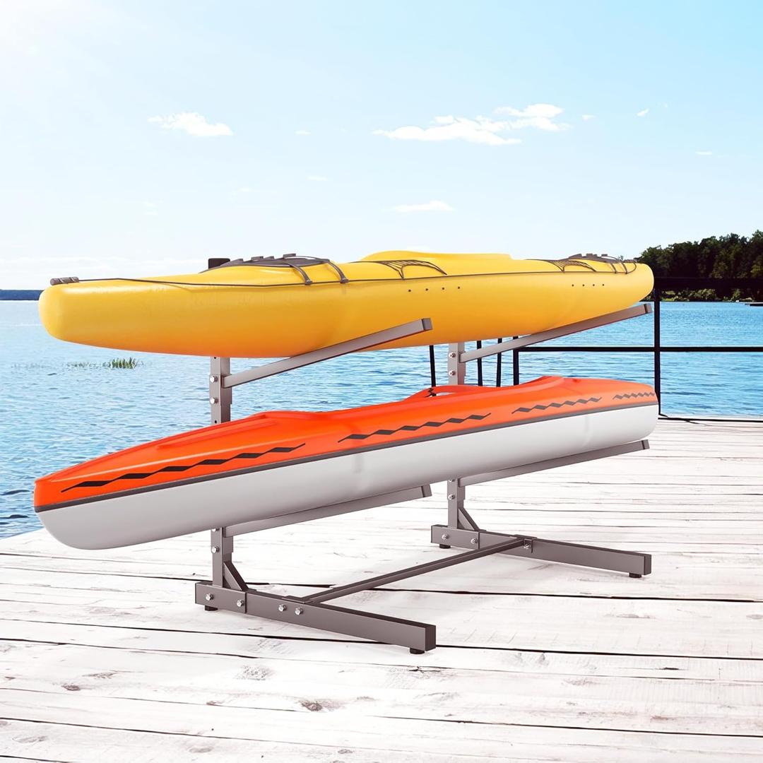TORACK Garage Floor Kayak Storage Rack, Heavy-Duty Freestanding Metal Kayak Storage Stand