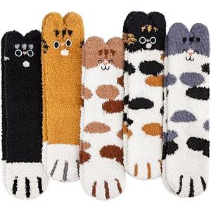 Loritta 5 Pairs Womens Fuzzy Socks Winter Warm Cozy Fluffy Super Soft Slipper Socks