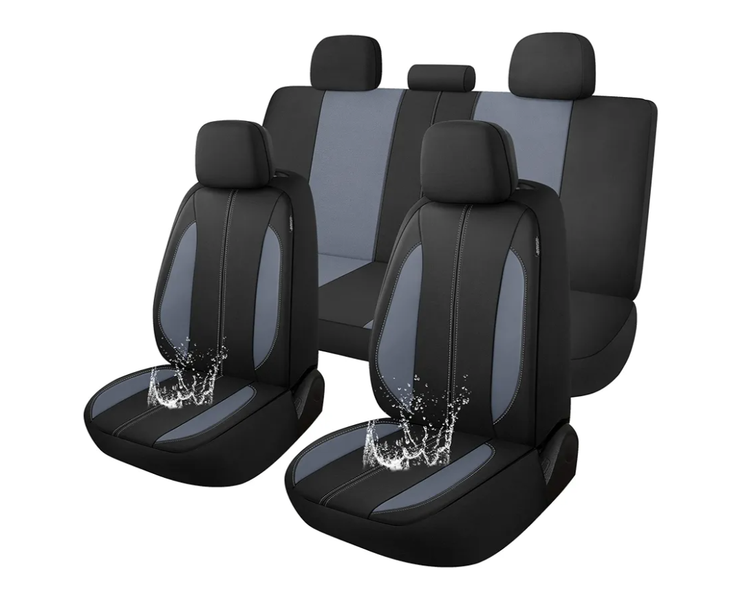 YGL Car Seat Covers for Full Seats,Waterproof Seat Covers for Cars,Durable Neoprene Car Seat Protectors,Interior Covers for Cars,Sedan Van Truck SUV(Black)