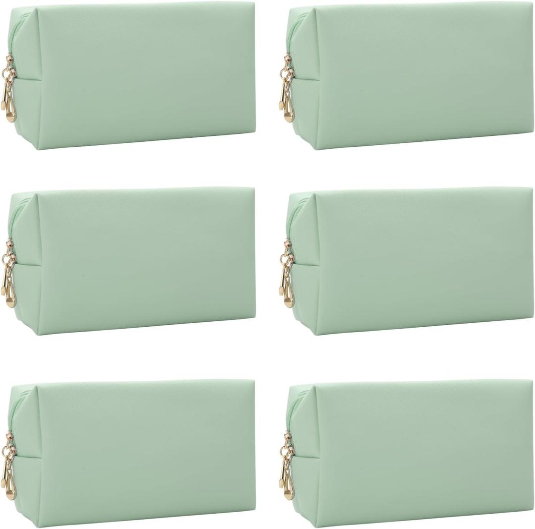 Bridesmaid Proposal Gifts Letter Cosmetic makeup bag bulk for Wedding Party Favors Bachelorette party decorations Toiletry Organizer Bag Makeup Case Gift (6, sage green)