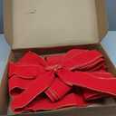 Fovths 2 Pieces Extra Large Red Christmas Bows 118 x 28 Inches Velvet Christmas Wreath Bow with Glitter Gold Edge Xmas Tree Topper Ornament Bow for Xmas Home Indoor Outdoor Door Decor