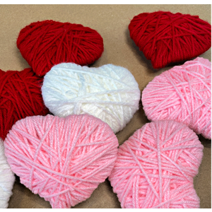 24 Pcs Valentine's Day Heart Ornaments Knitted Crochet Heart Tree Ornament 2.56 Inch Handmade Red Pink White Valentine Bowl Vase Filler Valentine Gift for Home Christmas Tree Wreath Decor