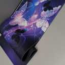 SANWUMIAN Gaming Mouse Pad, Large Mouse Pads for Women, Non-Slip Rubber Base Mousepad, Keyboard Mouse Mat, Desk Pad with Stitched Edges, 31.5x11.8inch, Purple Butterfly