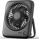 Otlonpe Personal Portable Desk Fan, 4000mAh Small Rechargeable Portable Fan Battery Operated & USB Powered for Travel Sleeping Bedroom Office Home Table, Cordless, Quiet, 4-Speed, 6.5 Inch (Black)