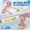 Splash Guard for Bathtub Kids - Silicone Bathtub Splash Guard with 11 Suction Cups, Bath Tub Play Shelf for Kids & Toy Holder, Prevent Water Spill in Bathroom, Fun Bath Time for Toddlers Baby, Gray