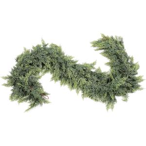 6ft Real Touch Cedar Garland Artificial Realistic Christmas Greenery Pine Garland with 150 Cedar Branches for Mantle, Fireplace, Table, Stairs, Doorframe, Window, Outdoor Indoor Xmas Decor