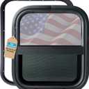 Vertical RV Window 14" W x 16" H, Replacement Camper Window, Sliding Teardrop Window with Net Screen and Trim Rings, RV Windows for Cargo Trailer, DOT Certification Qualified