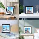 2 x OMISHE 9x9 inch Picture Frame Black for Wall Hanging or Tabletop Poster, Frame Display 7x7 inch with Mat or 9x9 Without Mat, Square Wall Gallery Photo Frame, Black