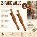 2 Pieces Wooden Toast Tongs 10.4" Reusable Bread Steak Kitchen Clamp Serving Tool Natural Wood Cooking Tong for Cooking and Holding Toast Cheese Bacon Muffin Fruits Bread BBQ