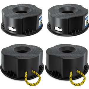 ROBLOCK 4 Packs Trailer Jack Block with Bag, RV Camper Stabilizer Blocks for Travel Trailer, Suit for Any Tongue Jack, Post, Foot, 5th Wheels, Round Square or Scissor Stabilizer