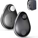 Hidden GPS Tracker 2pack, Works with Apple Find My (iOS Only), Rechargeable,Finder and Item Lost Mode,Suitable for Backpack,and More,Water Resistant Black