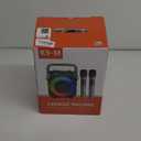 Karaoke Machine, Portable Bluetooth Speaker with 2 Wireless Microphones for Adults & Kids with Lights, Karaoke Microphone with PA System Supports USB/TF/FM/AUX for Home Party Home System Packages (Black)