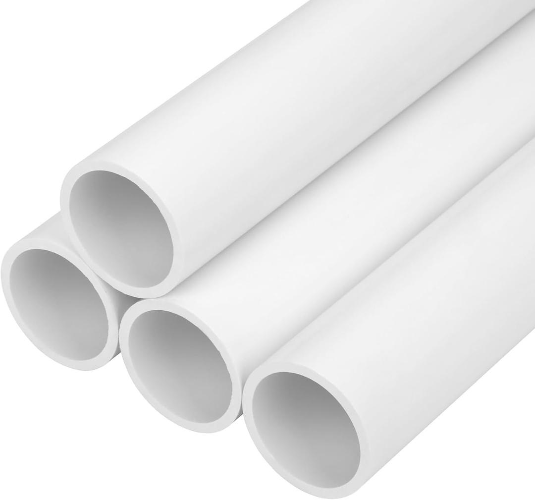 4Pcs 1-1/2 Inch PVC Pipe 34"(2.83FT) Long White Sch40 Industrial PVC Pipes for Home DIY, Greenhouse, Garden, Farm, Workshop, Furniture Grade(1.50" x 34"L)