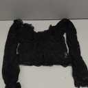 2 Pieces Mini Skirt Set for Women Elegant Lace Crop Top Bodycon Skirts Sheer Mesh Y2K Matching Sets (Medium, A Elegant Off Shoulder Black)