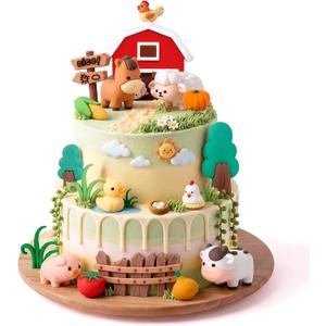 20PCS Farm Animal Cake Toppers Farm Animals Cake Decorations with Cow, Pig,Horse, Sheep,Chicken Duck for Farm Themed Birthday Party Supplies Baby Shower