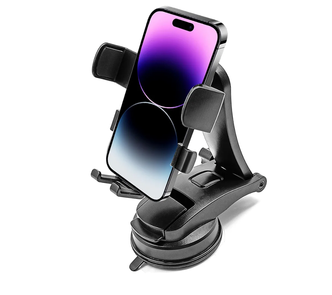 Car Phone Holder Mount Clip, Upgraded 3-in-1 Car Phone Holder Mount, Powerful Vacuum Suction Phone Mount for Car Dashboard Air Vent Windshield, 360° Adjustable, for All iPhone Android Phone
