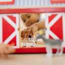Melissa & Doug Fold and Go Wooden Barn with 7 Animal Play Figures - Farm Animals Barn Toy, Portable Toys, Farm Toys for Kids and Toddlers Ages 3+