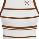 SOLY HUX Women's Striped Tank Top Casual Summer Crewneck Sleeveless Fitted Crop Tops (S)