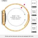 OMIU Thin Band Compatible with Apple Watch 38mm 40mm 41mm 42mm(series 10 11), Premium Stainless Steel Metal Replacement Adjustable Wristband Strap for iWatch Ultra SE Series 9/8/7/6/5/4/3/2/1 Women
