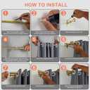 Double Curtain Rods with Aluminum End Cap and Full Surround Brackets,1-Inches Front and 5/8 Inches Back Adjustable between from 36 to 72 Inches (3-6 Feet),Brass Double Window Drapery Rod for