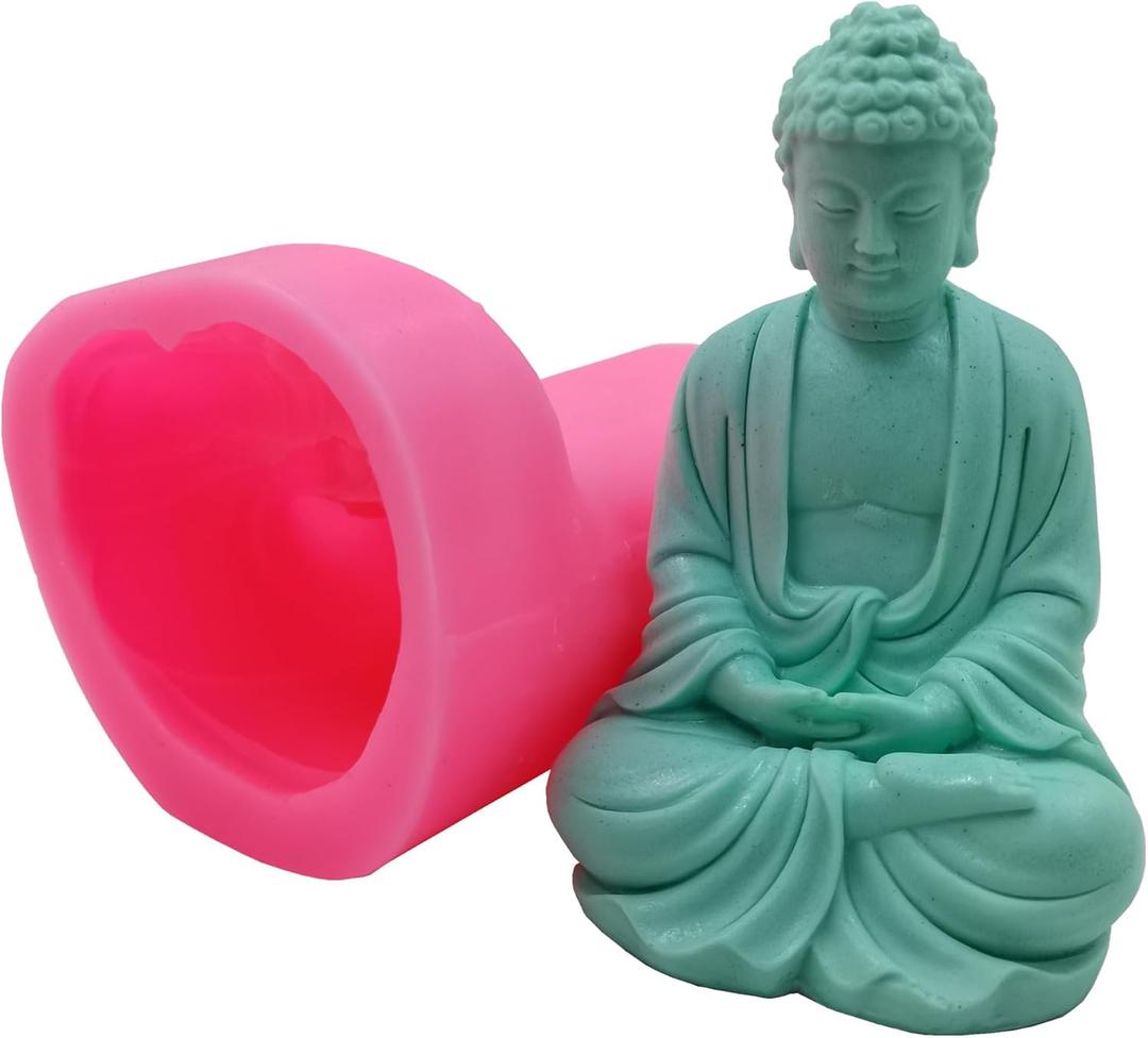 Big Size Buddha Candle Mould Silicone Mold for Handcraft Candle Making Decorated Resin Craft Molds Gypsum Cement Statue Silicone Moulds
