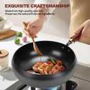 Gugxiom Suntuup Japanese Iron Pan, 28cm Cast Iron Wok, with Spatula, 2 Covers to Choose From, for Pots On Electric Stoves/Induction Cookers/Gas Stoves (Glass lid)