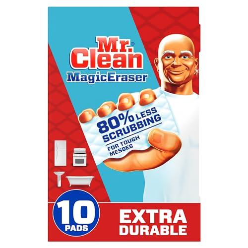 Mr. Clean Magic Eraser, Extra Durable, Multi Purpose Cleaner, Shoe, Bathroom, Shower, and Car Window and Windshield Cleaner, Cleaning Pads, 9 Count