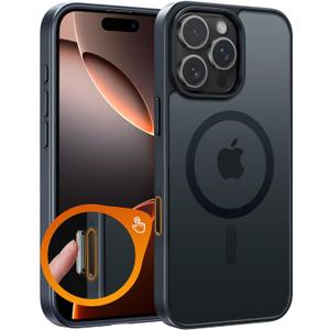 FNTCASE for iPhone 16 Pro-Max Case: Magnetic Matte Translucent Military Grade Drop Protective Phone Case | Shockproof Thin Rugged Durable Protection Bumper Cover