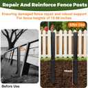 Fence Post Repair Kit, Thickened Heavy Duty Fence Post Anchor Stakes for Repair Tilted, Broken Wood Posts Support (Black, 8 Pack)