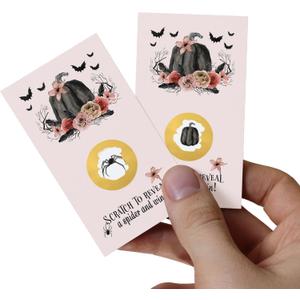 Gothic Scratch Off Game Cards (30 Pack)  Halloween Party Games, Pumpkin Baby Shower, Spooky Wedding, Engagement Activities  Pink & Black Scratch-Off Cards for Events and Celebrations