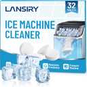 Ice Machine Cleaner Tablets and Descaler, 32 Count Ice Maker Cleaner Tablets for Countertop Portable Ice Makers, Nickel-Safe Removes Scale, Odor & Mineral Buildup for Fresh-Tasting Ice