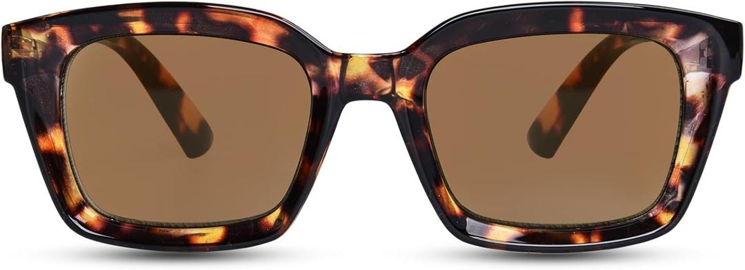 Reading Sunglasses for Women Men, Classic Full Lens Sun Readers UV400 Outdoor Sunglasses (Tortoise)