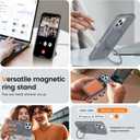 Liquid Silicone Case for iPhone 16 Pro Max with Magnetic Ring Stand, Military Grade Shockproof Protection, Anti-Scratch Microfiber Lining Covers for iPhone 16 Pro Max, Grey