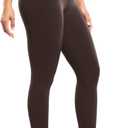 ENERBLOOM Workout Leggings for Women Yoga Pants High Waisted Athletic Tights Silky Feel 25" Gym Activewear Lounge (Small, Hot Fudge Brown)