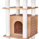 62 Tall Cat Tree for Outdoor and Indoor Cats, Weatherproof Large Outdoor Cat Condo with Scratching Posts