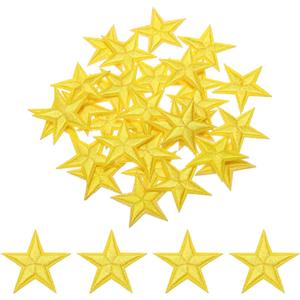 MECCANIXITY 33pcs Yellow Star Iron-On Patches