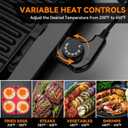 Bakers Friend Indoor Searing Grill & Griddle, Electric Griddle with 2 in 1 Indoor Grill and Griddle Plate Indoor Grill with Removable Plate & Lid, Silicone Mold, Dishwasher Safe, Graphite