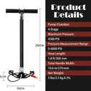 4-Stage PCP Hand Pump, 30MPa/4500PSI High Pressure Pump with Oil-Water Filter for PCP Air Rifles, HPA Tanks, Paintball Guns & Tire Inflation