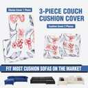 Gdmhy Couch Covers for Sectional L Shaped Sofa Cover with 2 Seat Cushion Cover-Print L-Shape Sofa Slipcovers,Washable 2 Seat l Shaped Couch Cover,Elastic Furniture Protector for Pets,Kid,Living Room (Spot Pattern+white)